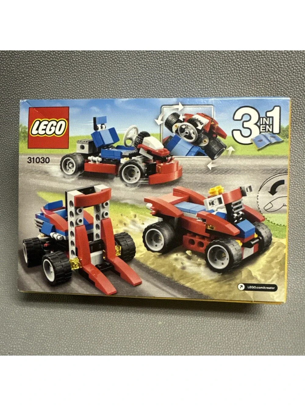 LEGO CREATOR: Red Go-Kart (31030) 3-in-1 Forklift Quadbike Car Vehicles 106pc